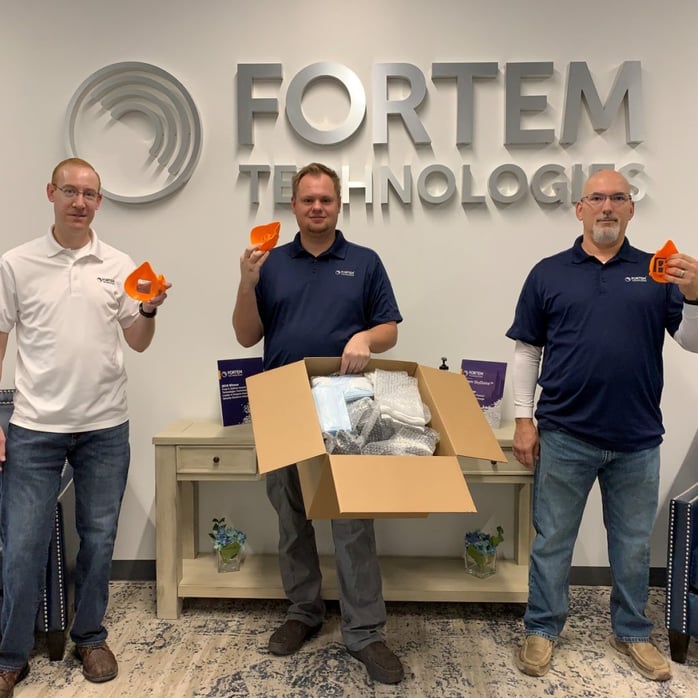 BAMf client Fortem Technologies printed protective masks during the COVID-19 pandemic 